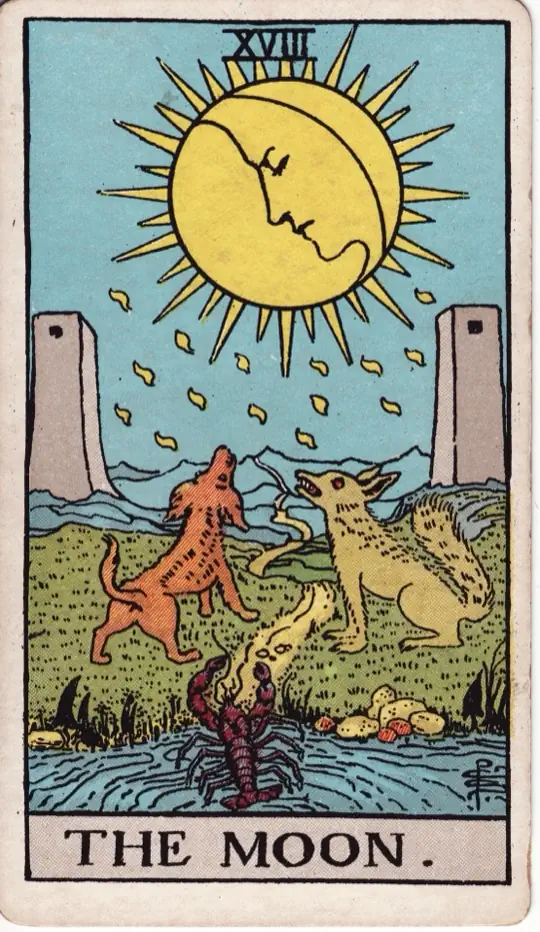 The Moon tarot card from Astraia’s deck